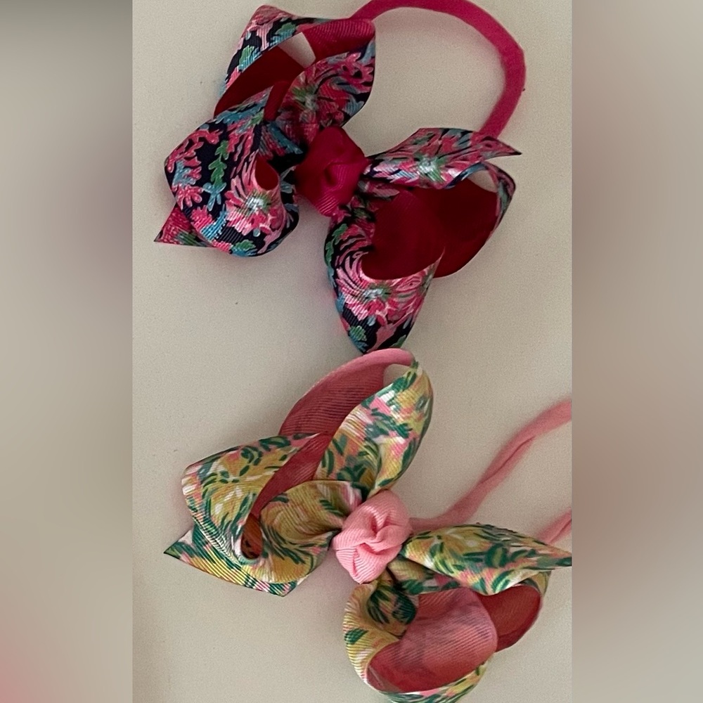 Lilly Pulitzer Pink and Green Floral Hair Accessories